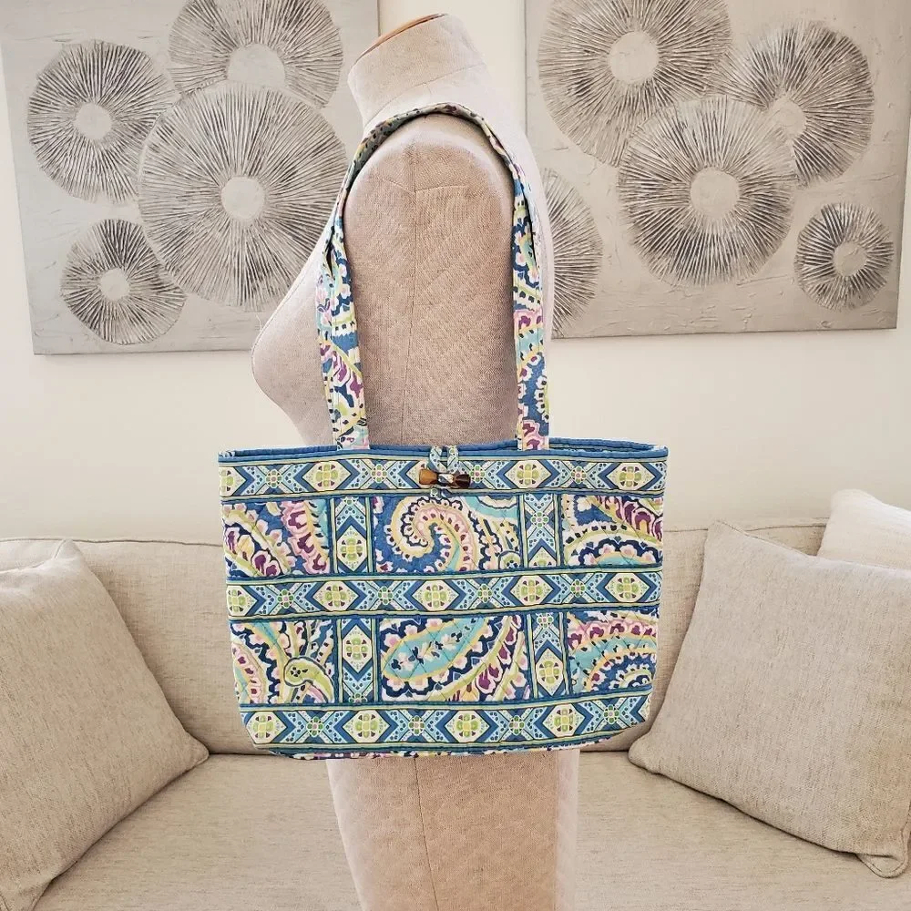 Vera Bradley Small Tic Tac Tote & Checkbook Cover in Capri Blue